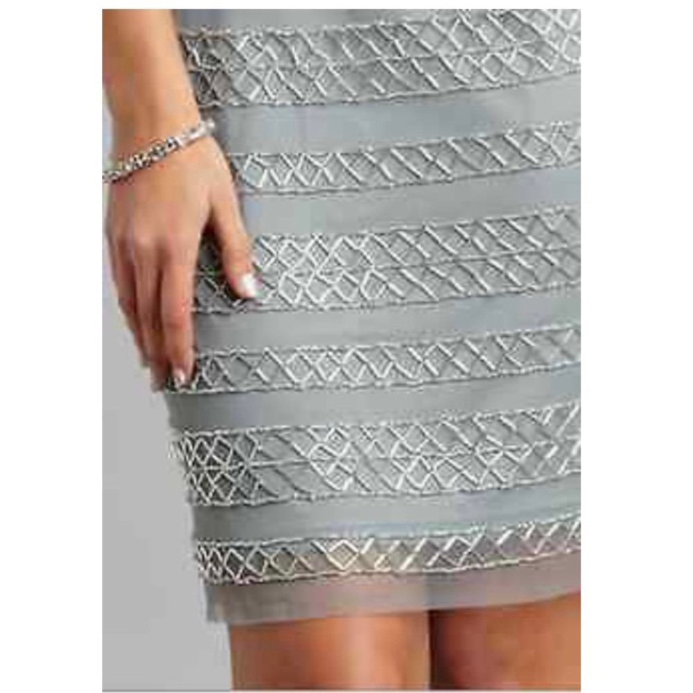 Adrianna Papell beaded slate blouson dress - Picture 4 of 8